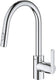 Grohe get keukenkraan - hoge uitloop - 360° draaibereik - met uittrekbare handdouche en 2 straalsoorten - chroom