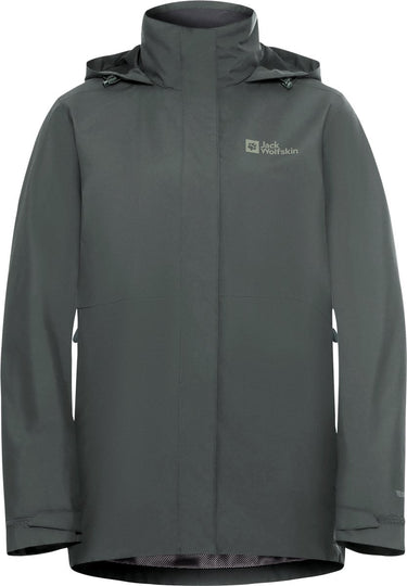 Jack wolfskin rotwand 3in1 jkt w dames outdoorjas - slate green