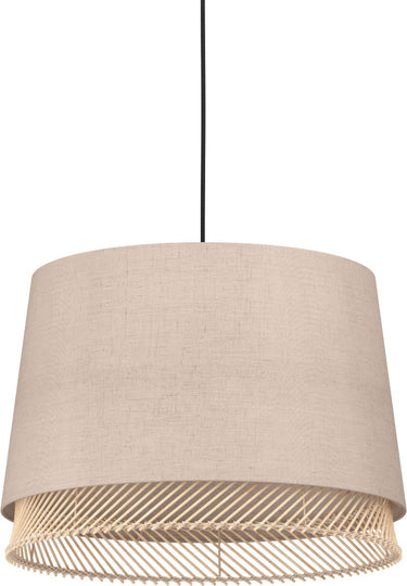 Eglo tabley hanglamp - e27 - ø 38 cm - natuur|bruin|zwart - textiel