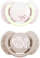 Difrax lovi fopspeen dynamisch - classy - newborn - lichtroze glow in the dark - 2 stuks