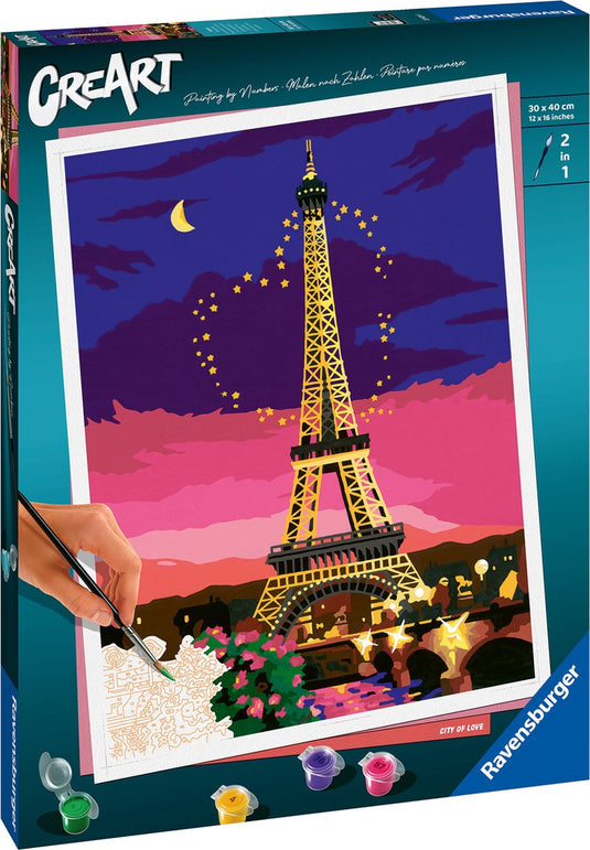 Ravensburger creart city of love - schilderen op nummer voor volwassenen