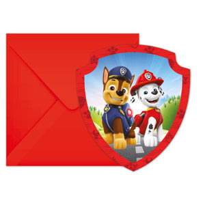Merkloos sans marque uitnodigingen paw patrol - 6 stuks - daily style