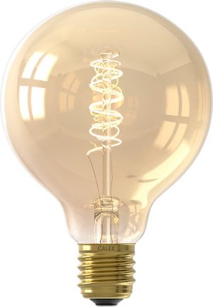 Calex spiraal filament led lamp - e27 - g95 - goud - 3.8w - dimbaar