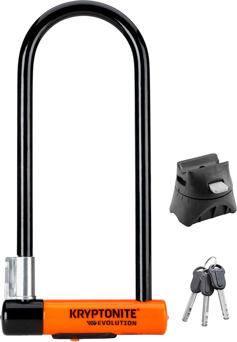 ギャラリービューアに画像をロードする, Kryptonite evolution beugelslot – fiets en scooter – art-3 slot – stalen beugelslot elektrische fiets – 29,2x10,2 cm – zwart oranje
