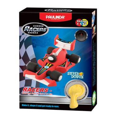 Paulinda super dough raceauto kleien - 3 kleuren klei