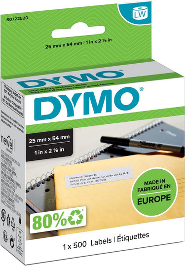 Dymo retouradresetiket 25x54mm