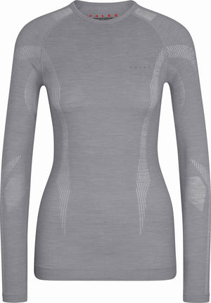 Falke wool-tech longsleeve sneldrogend wol functioneel functioneel shirt met lange mouwen dames grijs - maat xl