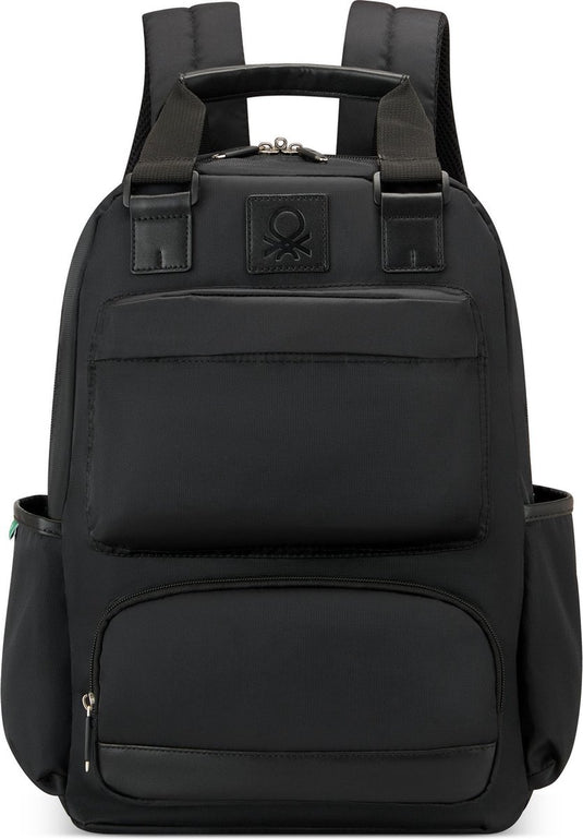 Delsey paris x united colors of benetton - color block - rugzak 15.6 inch laptopvak - zwart