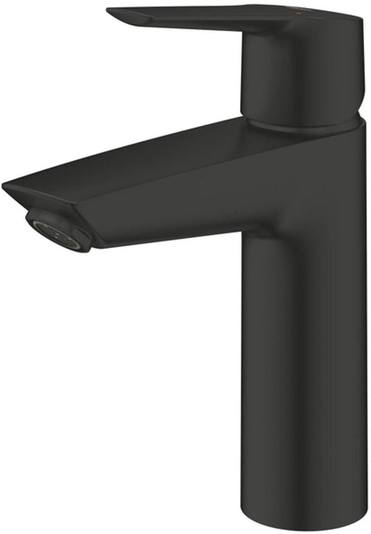 Grohe start wastafelkraan - waterbesparend - middelhoge uitloop - met push-open waste - mat zwart