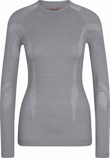 Falke wool-tech longsleeve sneldrogend wol functioneel functioneel shirt met lange mouwen dames grijs - maat m