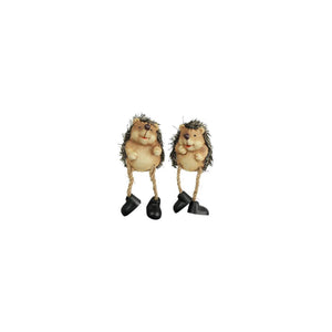 Country field countryfield beeld egel met bungelbenen celest bruin polystone 5,5x6x7cm 2 assorti