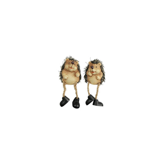 Country field countryfield beeld egel met bungelbenen celest bruin polystone 5,5x6x7cm 2 assorti