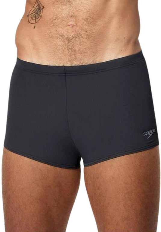 Speedo hyperboom aquashort heren - zwembroek heren - chloorbestendige zwemshort heren - zwemboxer heren met trekkoord - zwart grijs - l