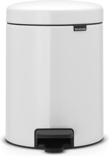 Brabantia pedaalemmer newlcon 5 ltr wit met kunststof binnenemmer