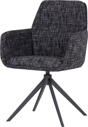 Woood grant eetkamerstoel met armleuning - melange - zwart - 88x61x63