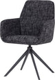 Woood grant eetkamerstoel met armleuning - melange - zwart - 88x61x63