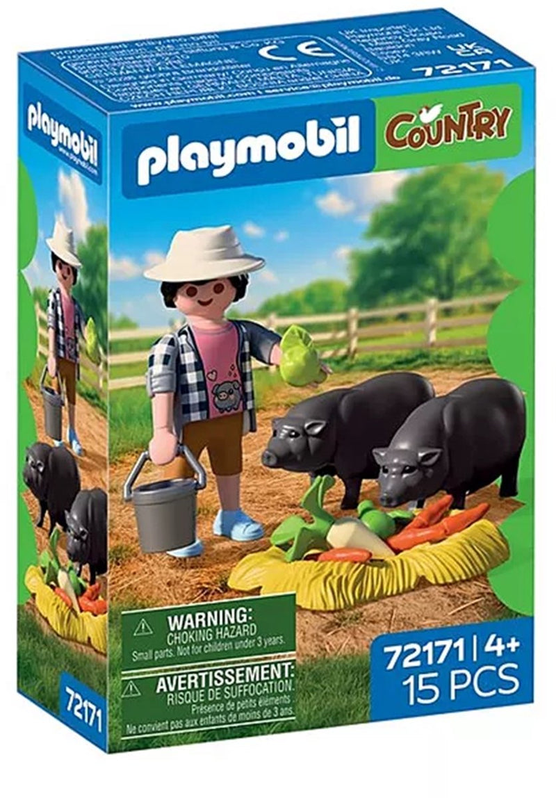 Afbeelding laden in galerijviewer, Playmobil country boerderij speelgoed boer met hangbuikzwijn 72171.

