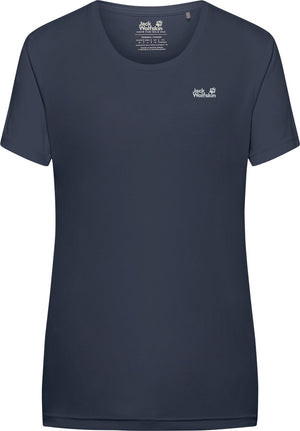 Jack wolfskin tech t-shirt dames - dames korte mouw - midnight sky
