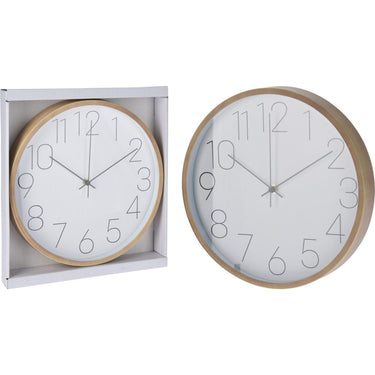 Wandklok houtlook 30,5x4cm