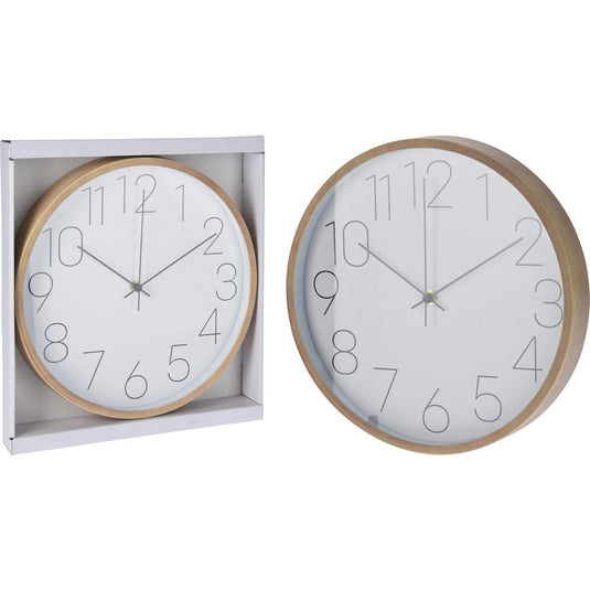Wandklok houtlook 30,5x4cm