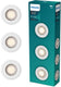 Philips led philips peridot inbouwspot - gu10 fitting - wit - rond - vaste kop - 3-pack