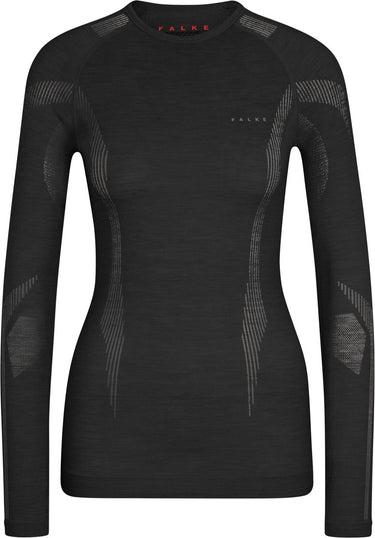 Falke wool-tech longsleeve sneldrogend wol functioneel functioneel shirt met lange mouwen dames zwart - maat l