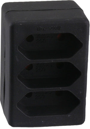 Q-link exin verdeelstekker - 3 x euro - zwart