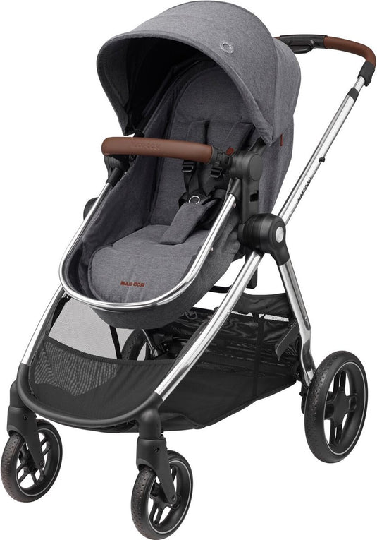 Maxi-cosi zelia³ luxe 2-in-1 kinderwagen - omkeerbare zitting - eenhandvouw - twillic grey - vanaf de geboorte tot ca. 4 jaar