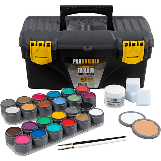 Grimas schmink koffer, diverse kleuren, 39 onderdelen 1 set