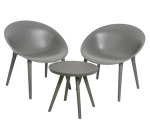Decoris tuinset marbella kunststof antraciet. 2 stoelen en 1 tafel.
