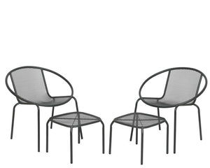 Decoris vigo balkonset antraciet stoelen + voetenbank