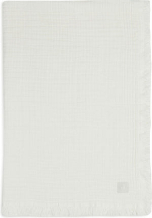 Jollein baby deken ledikant 120x120cm muslin fringe - ivory