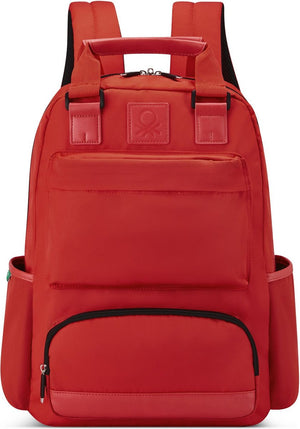 Delsey paris x united colors of benetton - color block - rugzak 15.6 inch laptopvak - rood