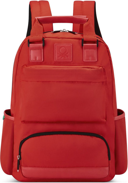 Delsey paris x united colors of benetton - color block - rugzak 15.6 inch laptopvak - rood