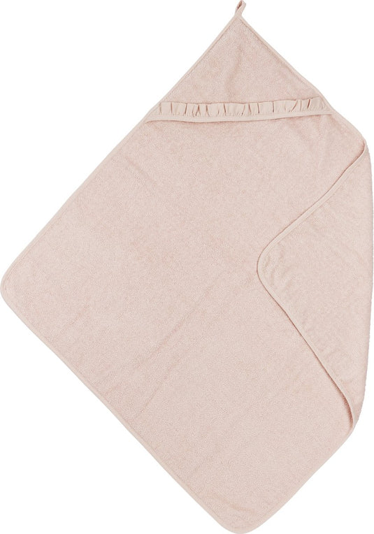 Meyco baby ruffle badcape - soft pink - 80x80cm