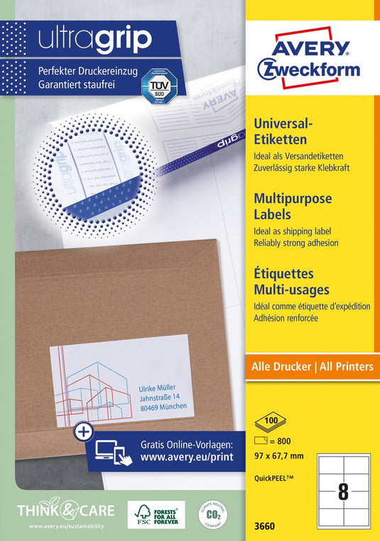 Avery 3660 printeretiket