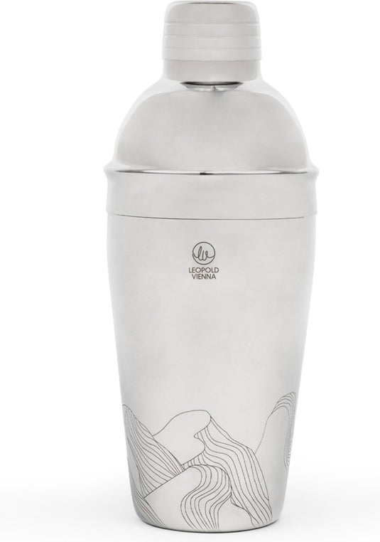 Leopold vienna - cocktail shaker 500ml rvs mountains - shakebeker - met lasergravure