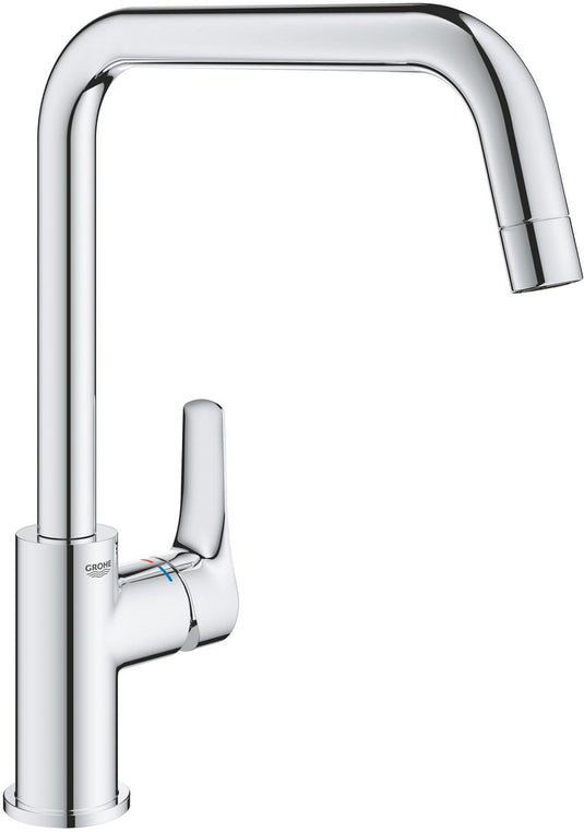 Grohe via keukenmengkraan – hoge uitloop – draaibare buisuitloop (150°) – lood- en nikkelvrij ( zero) – chroom