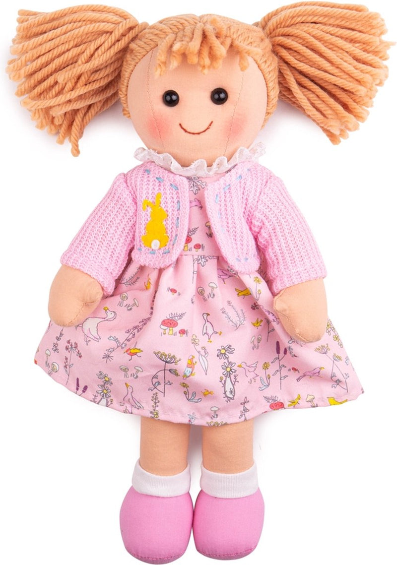 Afbeelding laden in galerijviewer, Bigjigs babypop stoffen pop ella 30cm
