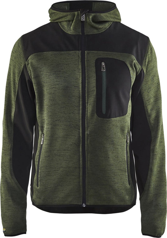 Blåkläder blaklader gebreid vest met softshell 4930-2117 - army groen zwart - xxl