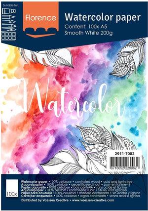 Merkloos sans marque a5 aquarelblok schetsboek 100 vellen 200 grams 21 x 15 cm - aquarel papier - aquarelblokken tekenblokken - hobby schildermateriaal