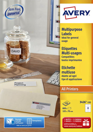 Merkloos sans marque herkleefbare etiketten avery l4745-25 wit