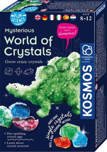 Kosmos world of crystals – experimenteerset – kweek schitterende kristallen in verschillende kleuren en vormen – inclusief kristalpoeders, mallen en handleiding – kristallenwereld