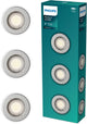 Philips led philips peridot inbouwspot - gu10 fitting - nikkel - rond - vaste kop - 3-pack