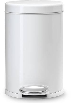 Simplehuman prullenbak rond 4,5 l - wit - rvs