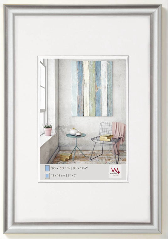 Walther trendstyle - kunststof lijst - fotoformaat 20x30 cm - zilver