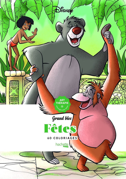 Hachette heroes grand bloc fêtes - disney coloring book - kleurboek voor volwassenen