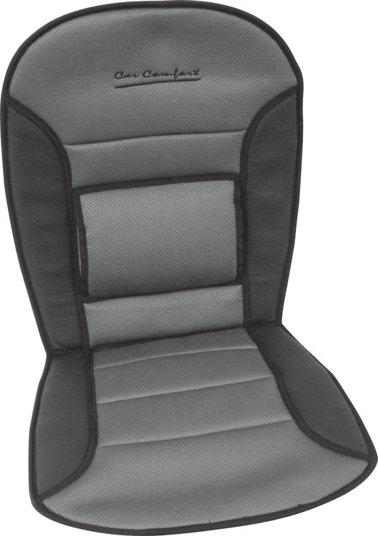 Carpoint stoelkussen comfort 90x45 cm – lendesteun – zwart grijs – antislip bevestiging – airbag geschikt – extra zitcomfort