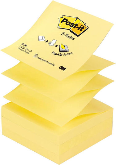 Post-it ® z-notes , navullingen, canary yellow™, 76 x 76 mm, individueel verpakt, 100 blaadjes blok
