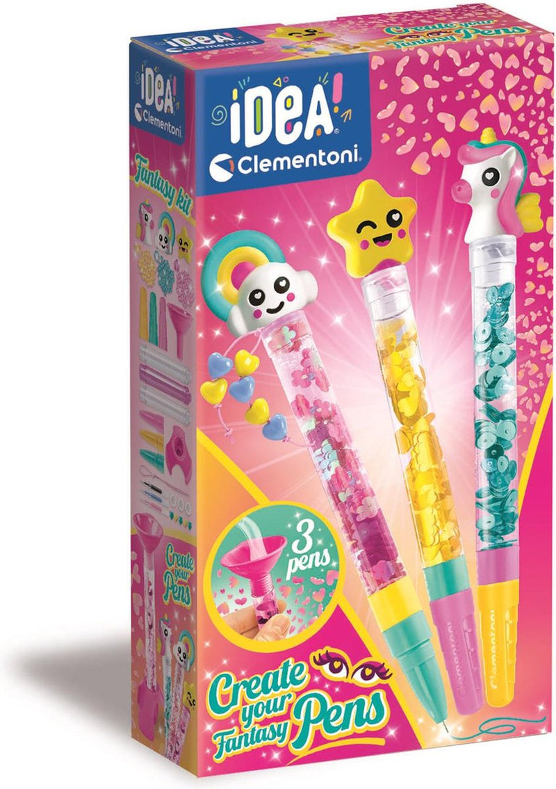 Afbeelding laden in galerijviewer, Clementoni idea - glitterpennen - knutselpakket vol accessoires - het creatieve cadeautje - glitterpennen maken - vanaf 6 jaar
